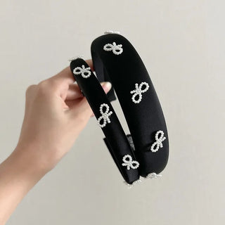 Velvet headband full of pearl ribbons, 3 types