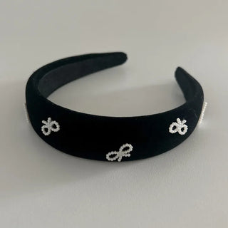 Velvet headband full of pearl ribbons, 3 types