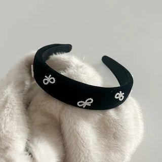 Velvet headband full of pearl ribbons, 3 types