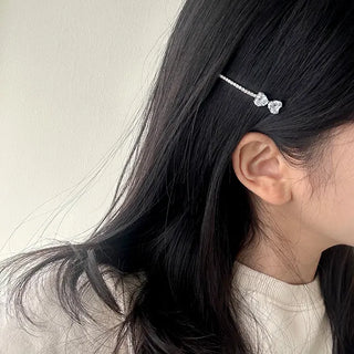1+1 Silver Sparkling Cubic Hairpins Piece Set