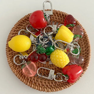 1+1 Fruit Cherry Vegetable Miniature Keyring Phone Strap