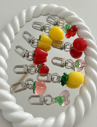 1+1 Fruit Cherry Vegetable Miniature Keyring Phone Strap