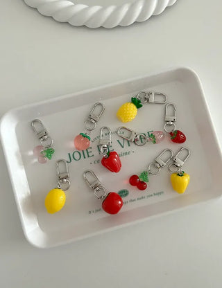 1+1 Fruit Cherry Vegetable Miniature Keyring Phone Strap