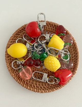 1+1 Fruit Cherry Vegetable Miniature Keyring Phone Strap