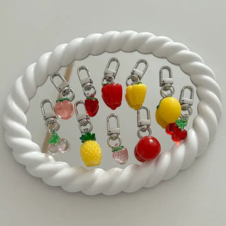 1+1 Fruit Cherry Vegetable Miniature Keyring Phone Strap
