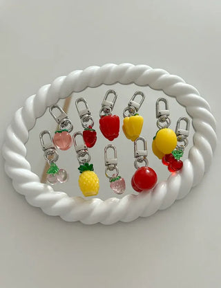 1+1 Fruit Cherry Vegetable Miniature Keyring Phone Strap