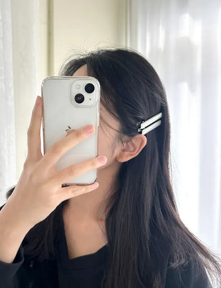 1+1 Pearl Holographic Stick Clip Side Hair Pin