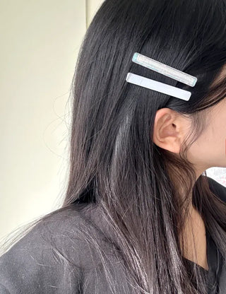 1+1 Pearl Holographic Stick Clip Side Hair Pin