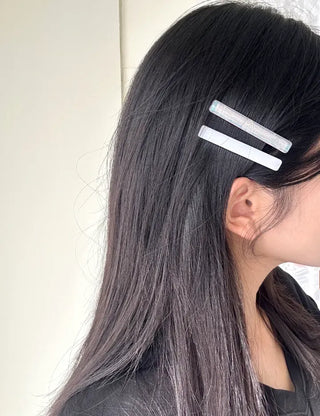 1+1 Pearl Holographic Stick Clip Side Hair Pin