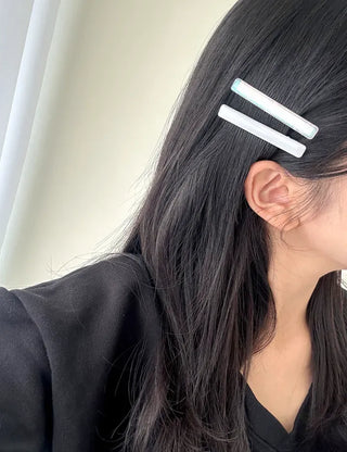1+1 Pearl Holographic Stick Clip Side Hair Pin