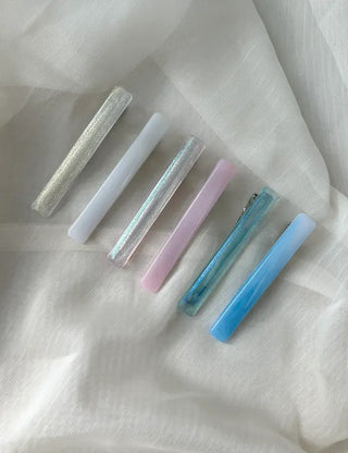 1+1 Pearl Holographic Stick Clip Side Hair Pin