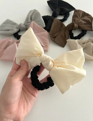 New rustling padded jacket, huge ribbon scrunchie hair tie