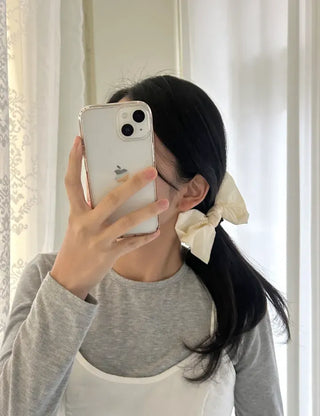New rustling padded jacket, huge ribbon scrunchie hair tie