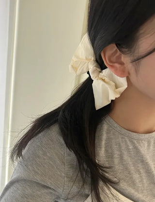 New rustling padded jacket, huge ribbon scrunchie hair tie