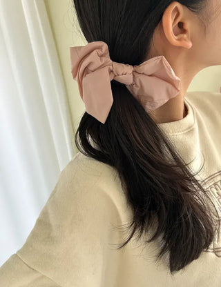 New rustling padded jacket, huge ribbon scrunchie hair tie