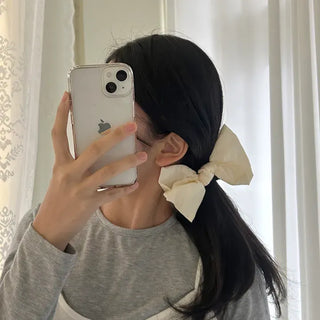 New rustling padded jacket, huge ribbon scrunchie hair tie