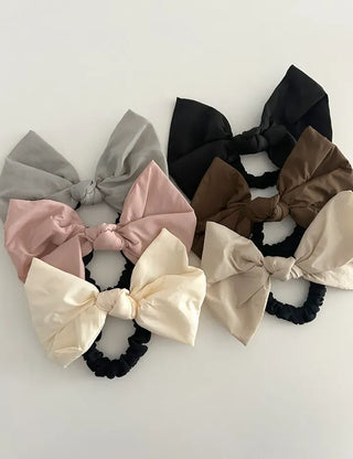 New rustling padded jacket, huge ribbon scrunchie hair tie