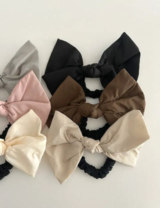 New rustling padded jacket, huge ribbon scrunchie hair tie