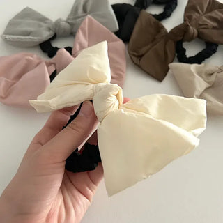 New rustling padded jacket, huge ribbon scrunchie hair tie