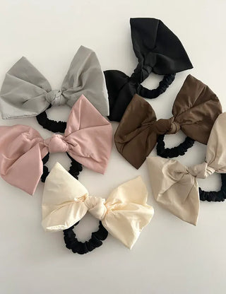 New rustling padded jacket, huge ribbon scrunchie hair tie