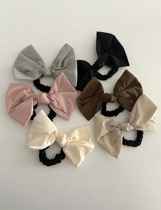 New rustling padded jacket, huge ribbon scrunchie hair tie
