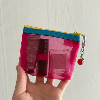 Colorful Mesh Mini Cosmetic Pouch Coin Purse