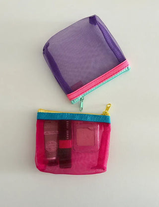 Colorful Mesh Mini Cosmetic Pouch Coin Purse