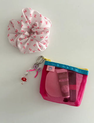 Colorful Mesh Mini Cosmetic Pouch Coin Purse