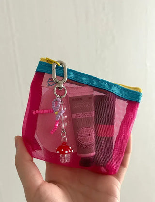 Colorful Mesh Mini Cosmetic Pouch Coin Purse
