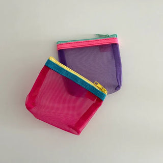 Colorful Mesh Mini Cosmetic Pouch Coin Purse