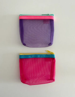 Colorful Mesh Mini Cosmetic Pouch Coin Purse