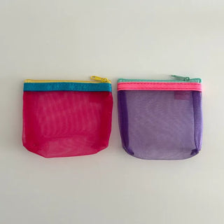 Colorful Mesh Mini Cosmetic Pouch Coin Purse