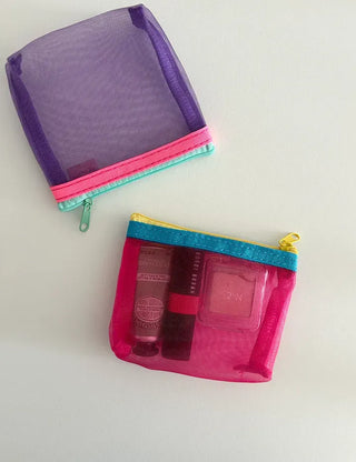 Colorful Mesh Mini Cosmetic Pouch Coin Purse