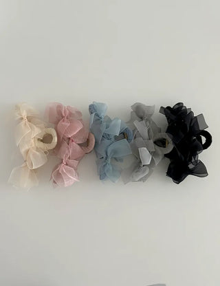 Large clip organza ribbon spring updo hairpin