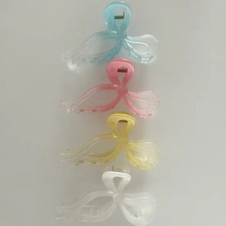 Large glitter gradient ribbon hair clip