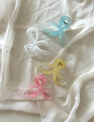 Large glitter gradient ribbon hair clip