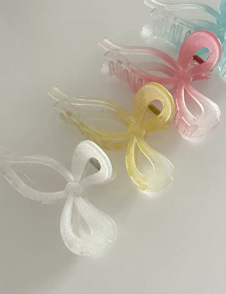 Large glitter gradient ribbon hair clip