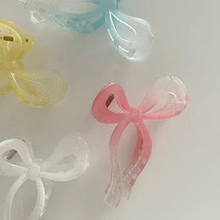 Large glitter gradient ribbon hair clip