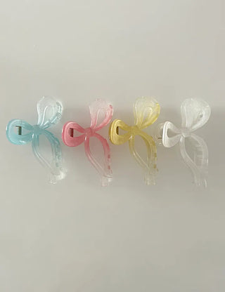 Large glitter gradient ribbon hair clip