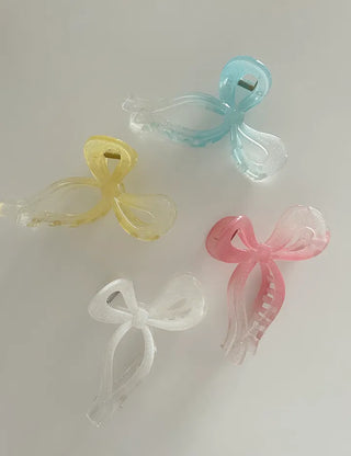 Large glitter gradient ribbon hair clip