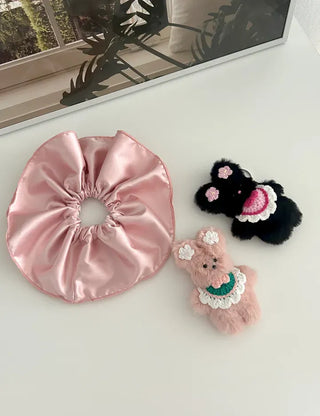 Premium) Large Size Satin Scrunchie Hair Tie