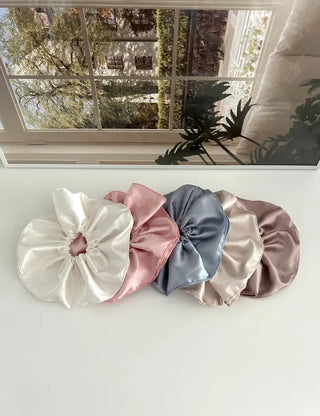 Premium) Large Size Satin Scrunchie Hair Tie