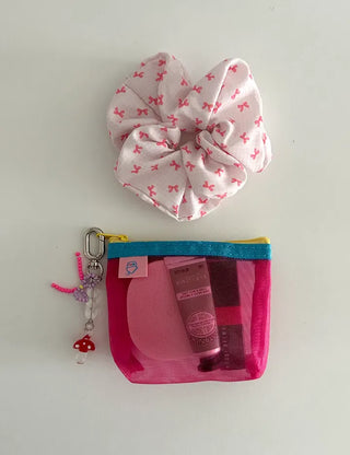 Mushroom Bead Ribbon Mini Keyring Phone Strap