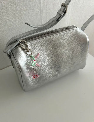Mushroom Bead Ribbon Mini Keyring Phone Strap