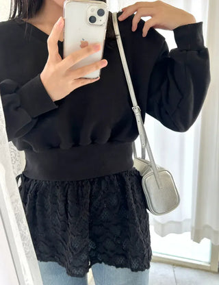 Two-way cowhide round mini silver crossbody bag