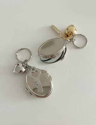Love Key Hand Mirror Keyring Keychain Bag Charm