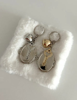 Love Key Hand Mirror Keyring Keychain Bag Charm