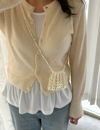 Basic short-sleeve frill layered long inner T-shirt