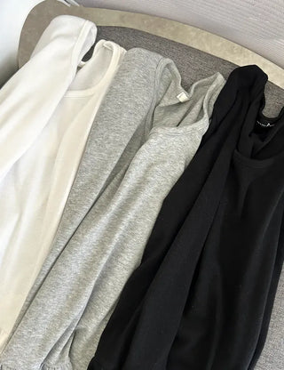 Basic short-sleeve frill layered long inner T-shirt