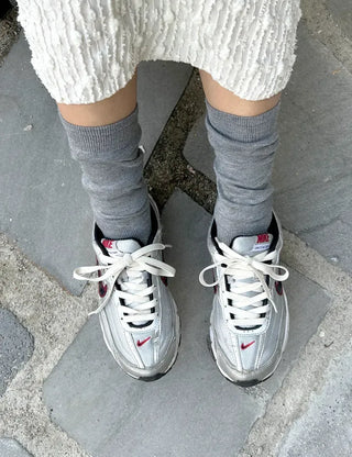 Length Summer See-through Knee Socks Ribbed Cotton Socks